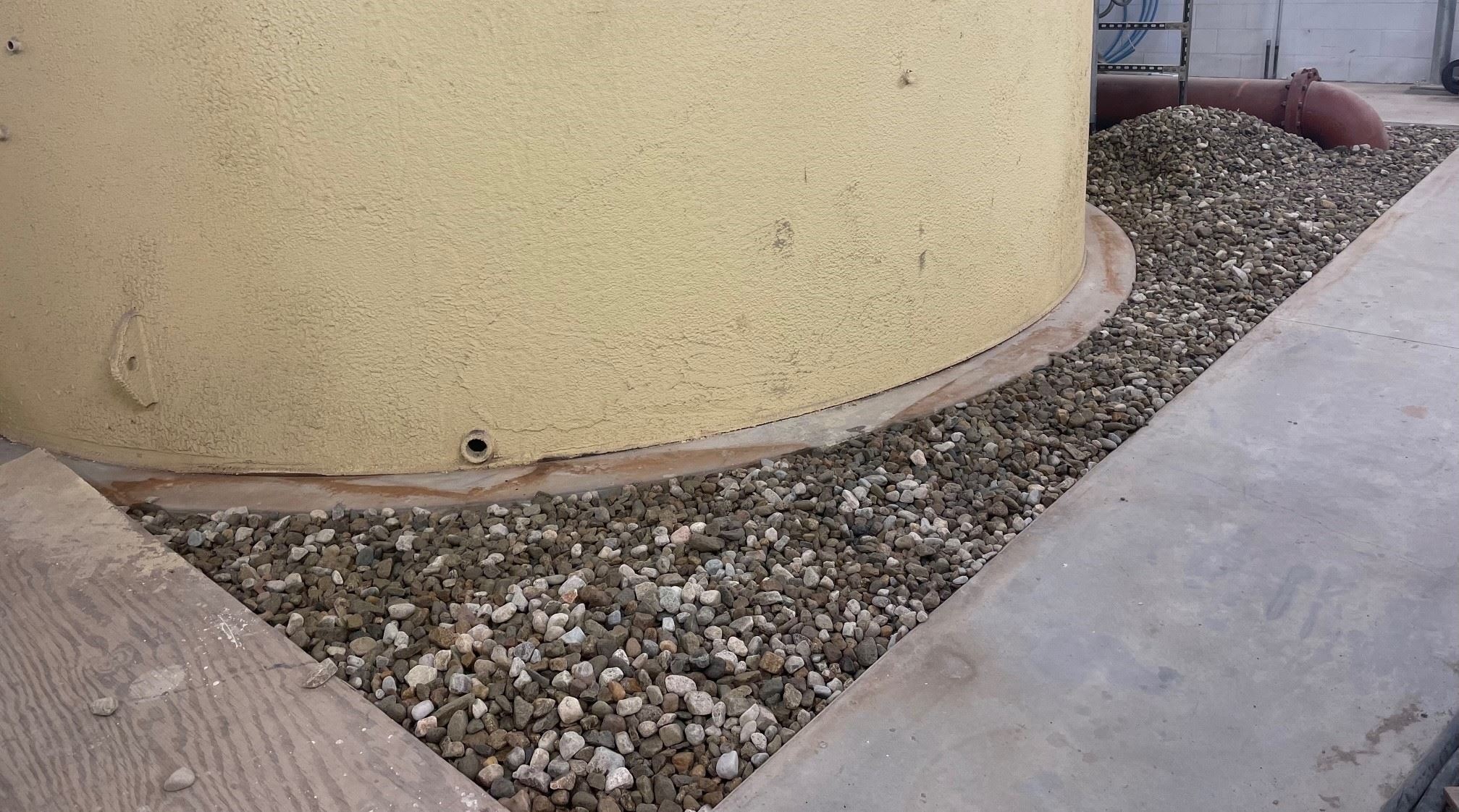 River Rock in Depressed Areas around Filter Tanks